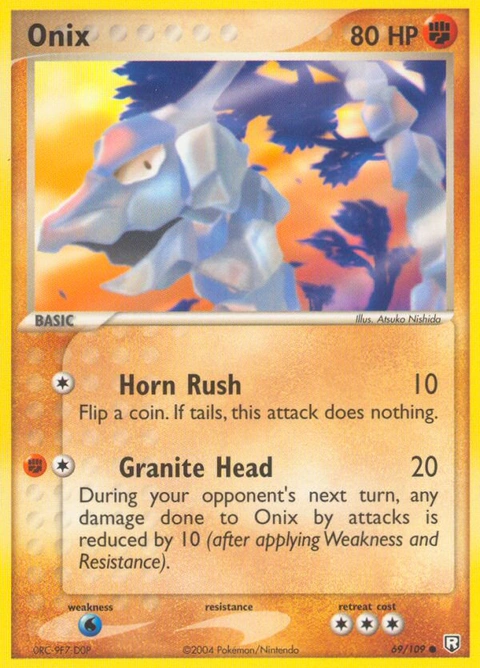 Onix Pokémon card from Team Rocket Returns, number 69 (Standard print)