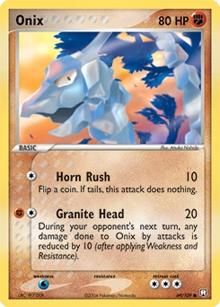 Onix Pokémon card, number 69