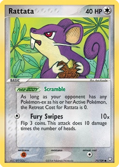 Rattata Pokémon card, number 71