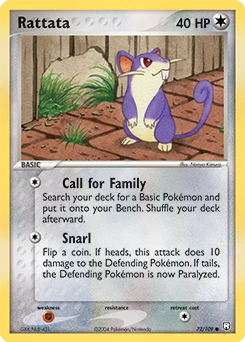 Rattata Pokémon card, number 72