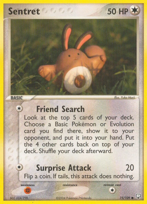 Sentret Pokémon card from Team Rocket Returns, number 75 (Standard print)