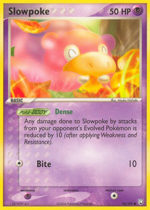 Slowpoke Pokémon card from Team Rocket Returns, number 76 (Standard print)
