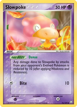 Slowpoke Pokémon card, number 76