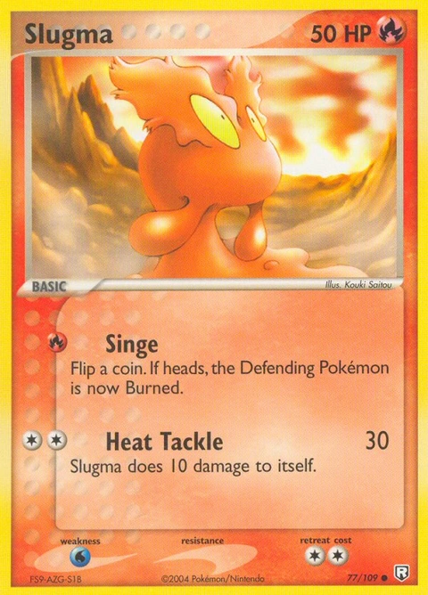 Slugma Pokémon card from Team Rocket Returns, number 77 (Standard print)