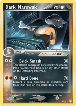Dark Marowak Pokémon card, number 7