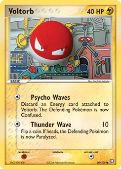 Voltorb Pokémon card, number 80