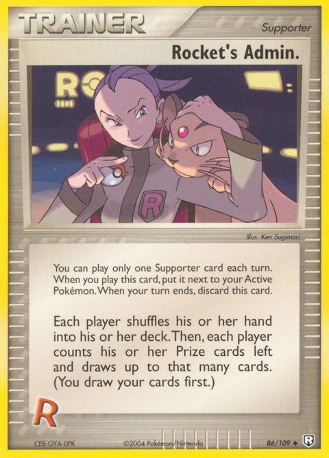 Rocket's Admin. Pokémon card from Team Rocket Returns, number 86 (Standard print)