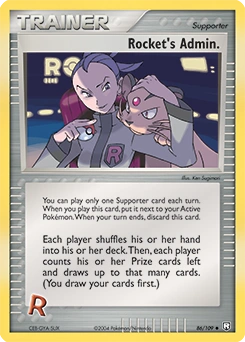 Rocket's Admin. Pokémon card, number 86