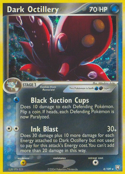 Dark Octillery Pokémon card from Team Rocket Returns, number 8 (Holo print)