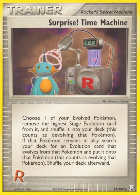 Surprise! Time Machine Pokémon card from Team Rocket Returns, number 91 (Standard print)