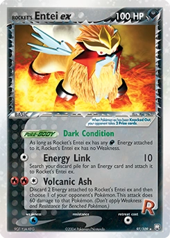 Rocket's Entei ex Pokémon card, number 97