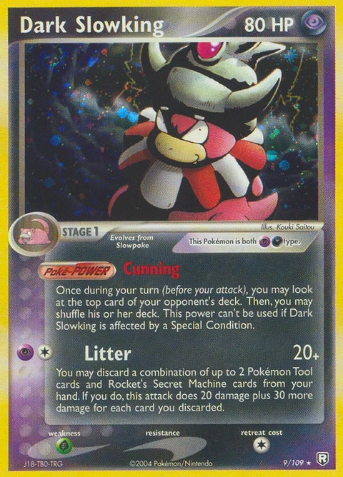 Dark Slowking Pokémon card from Team Rocket Returns, number 9 (Holo print)