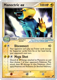 Manectric ex Pokémon card, number 101
