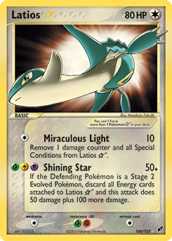 Latios ★ Pokémon card, number 106