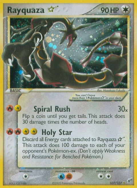 Rayquaza ★ Pokémon card from Deoxys, number 107 (Holo print)