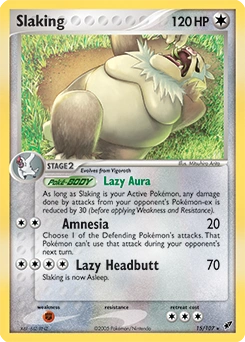 Slaking Pokémon card, number 15