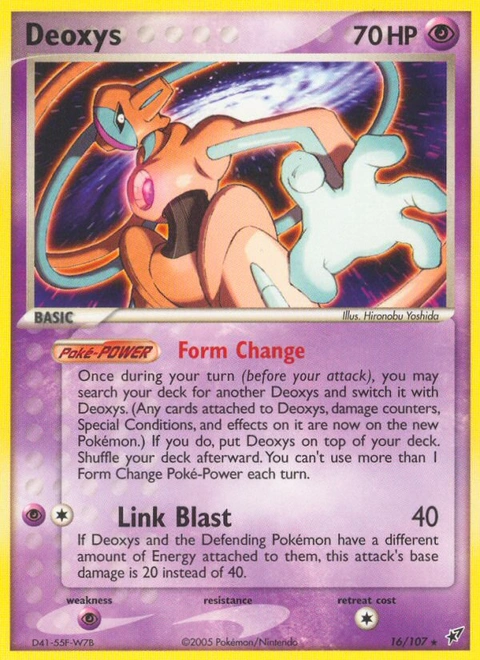 Deoxys Pokémon card from Deoxys, number 16 (Standard print)