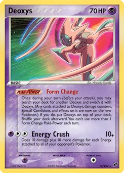 Deoxys Pokémon card, number 17