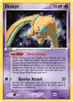 Deoxys Pokémon card, number 18