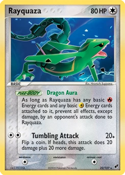 Rayquaza Pokémon card, number 22