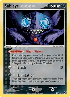 Sableye Pokémon card, number 23