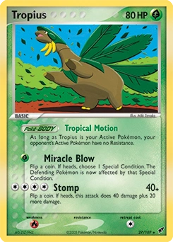 Tropius Pokémon card, number 27