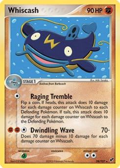 Whiscash Pokémon card, number 28