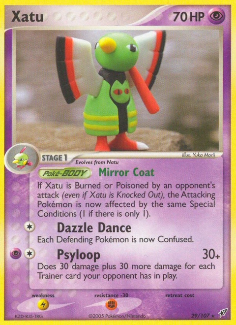 Xatu Pokémon card from Deoxys, number 29 (Standard print)