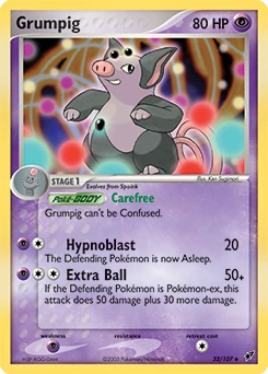 Grumpig Pokémon card, number 32