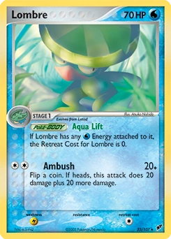 Lombre Pokémon card, number 33