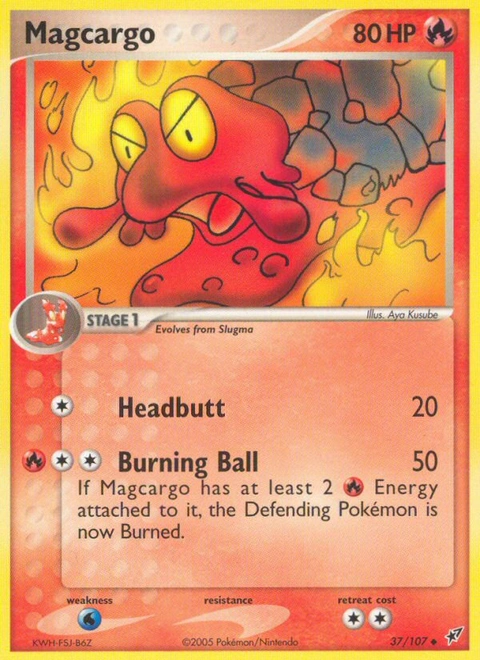 Magcargo Pokémon card from Deoxys, number 37 (Standard print)