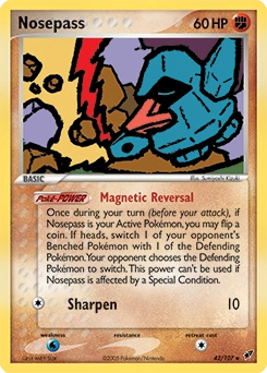 Nosepass Pokémon card, number 42