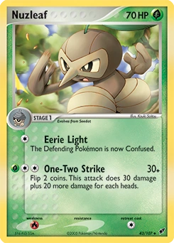 Nuzleaf Pokémon card, number 43