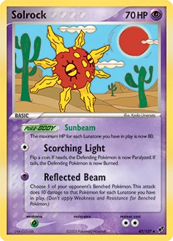 Solrock Pokémon card, number 47