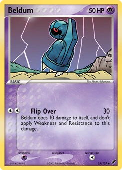 Beldum Pokémon card, number 55