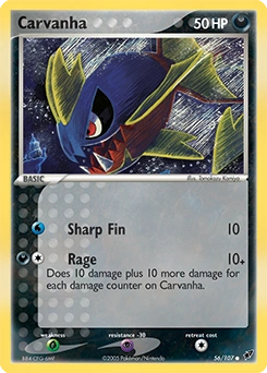 Carvanha Pokémon card, number 56
