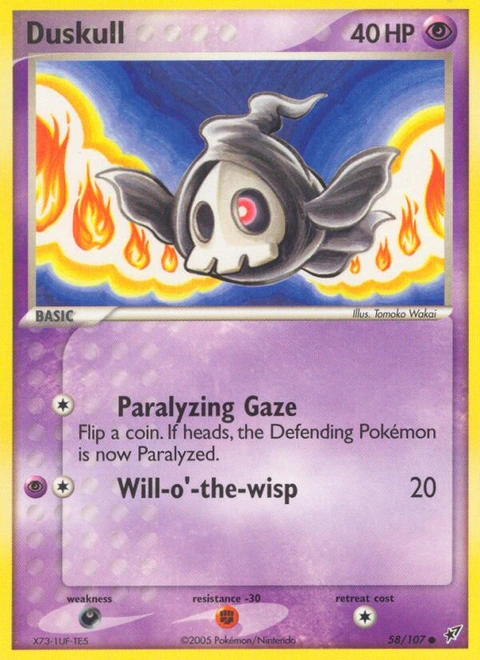 Duskull Pokémon card from Deoxys, number 58 (Standard print)