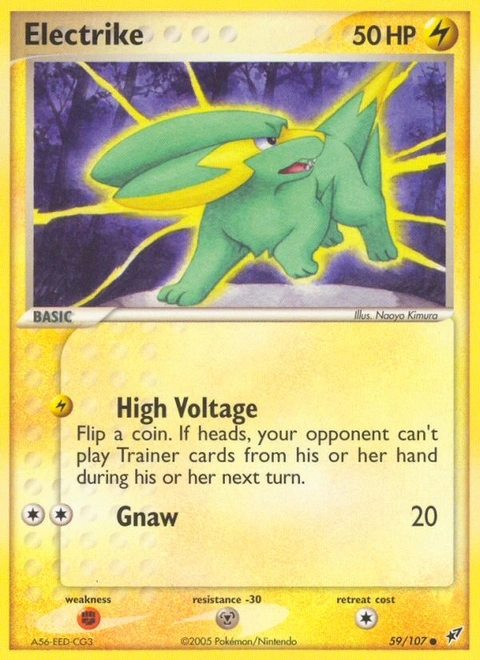 Electrike Pokémon card from Deoxys, number 59 (Standard print)