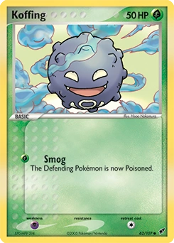 Koffing Pokémon card, number 62