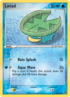 Lotad Pokémon card, number 63
