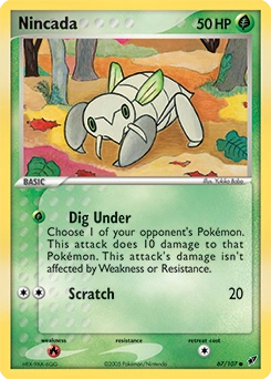 Nincada Pokémon card, number 67