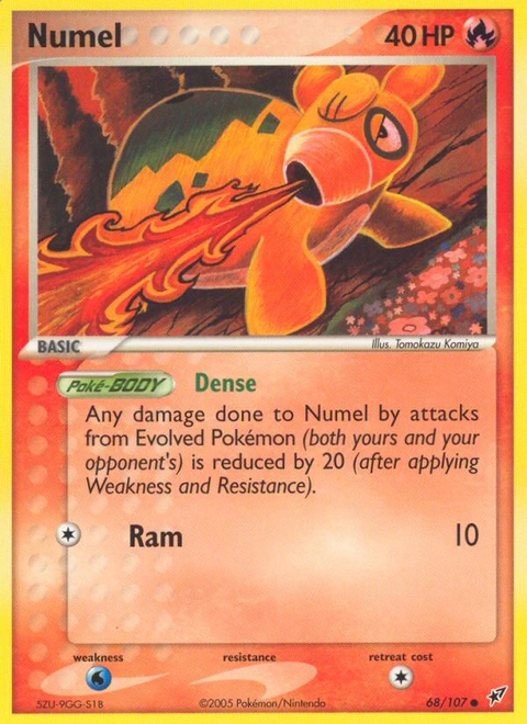 Numel Pokémon card from Deoxys, number 68 (Standard print)