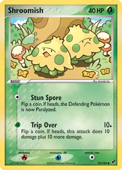 Shroomish Pokémon card, number 72