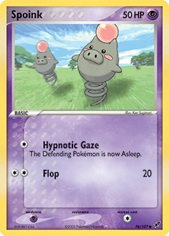 Spoink Pokémon card, number 76