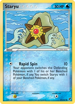 Staryu Pokémon card, number 77