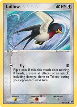 Taillow Pokémon card, number 80