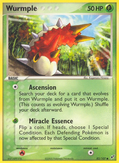 Wurmple Pokémon card from Deoxys, number 82 (Standard print)