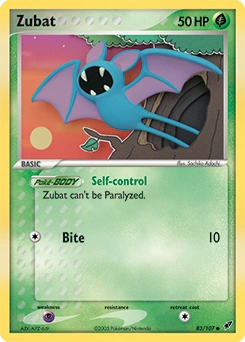 Zubat Pokémon card, number 83