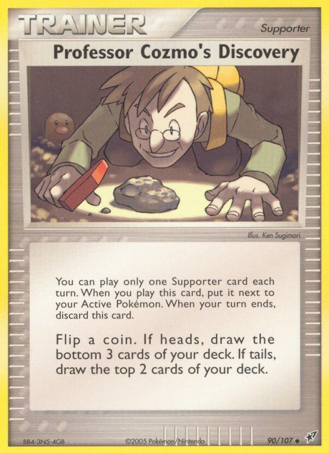 Professor Cozmo's Discovery Pokémon card from Deoxys, number 90 (Standard print)