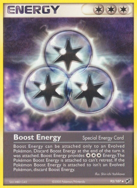Boost Energy Pokémon card from Deoxys, number 93 (Standard print)
